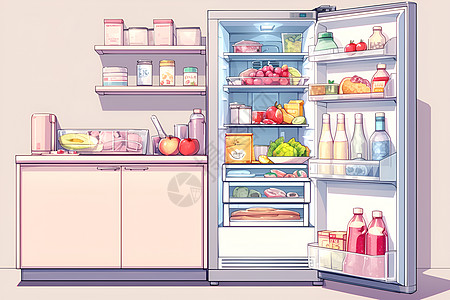 厨房的冰箱图片