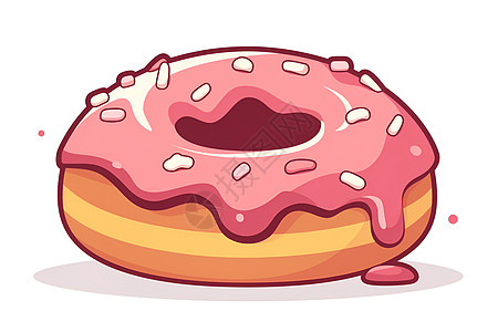 粉色甜甜圈贴纸图片