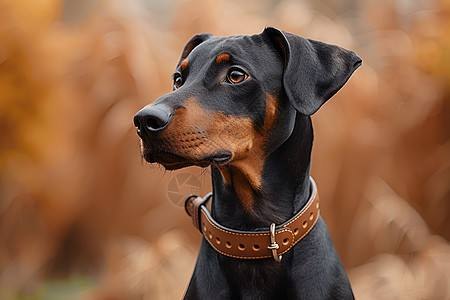 黑毛杜宾犬图片