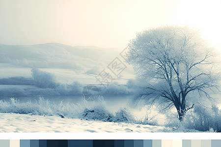 冬季雪白的树林图片