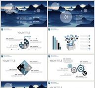 2018山水中国风年终工作总结PPT模板ppt文档