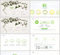 清新绿色文艺简约工作汇报PPT模板ppt文档