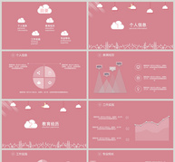 可爱粉个人简历ppt模板ppt文档