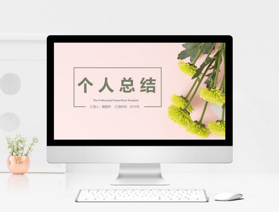 粉色清新个人工作总结ppt模板图片