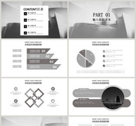 简约灰色大气调研报告PPT模板ppt文档