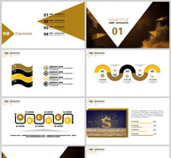 黑金风格财务总结汇报PPT模板ppt文档