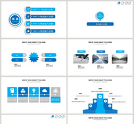 蓝色微粒体网络信息工作汇报PPT模板ppt文档
