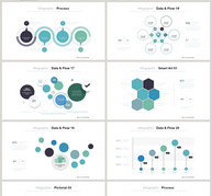 水蓝色信息可视化图表集ppt文档