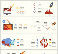 火箭、小人、大数据 信息可视化图表集ppt文档