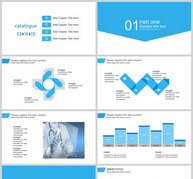 蓝色简约医疗工作汇报总结PPT模板ppt文档