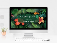 绿色植物风产品发布PPT模板图片