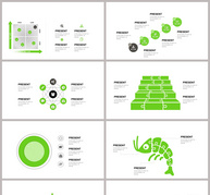 苹果绿可视化信息图标合集ppt文档