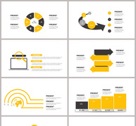 黄黑可视化信息图标合集ppt文档