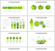 一抹绿色信息可视化PPT图表集ppt文档