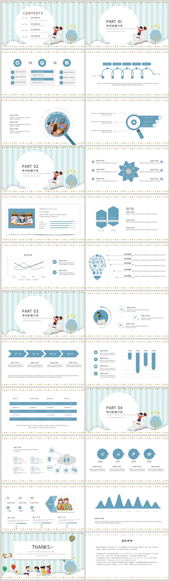 可爱卡通教育课件PPT模板