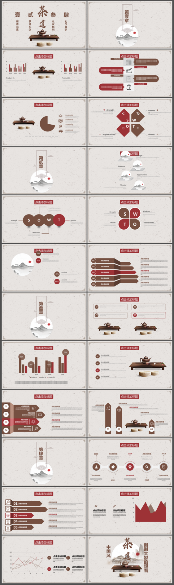 中国风茶道礼仪培训PPT模板