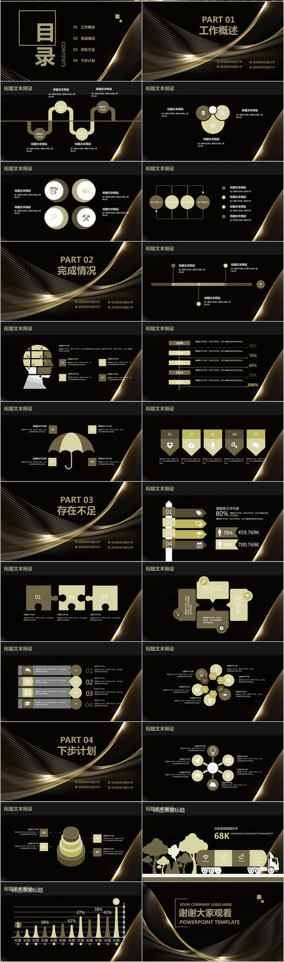 黑金风工作汇报PPT模板