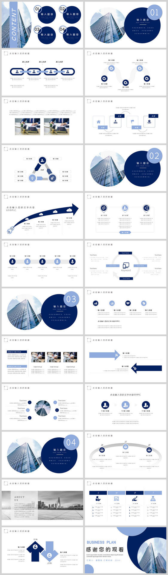 蓝色大气工作汇报PPT模板