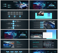 科技感汽车发布会宽屏ppt模板ppt文档