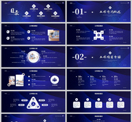 蓝色简约风年终工作总结汇报宽屏PPT模板ppt文档