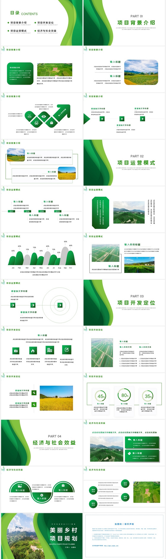 绿色美丽乡村项目规划方案PPT模板