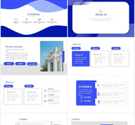 蓝色商务简约风工作汇报企业简介PPT模板ppt文档