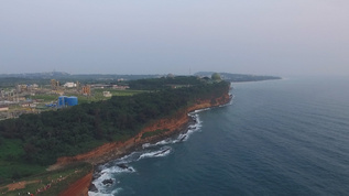 海岸线山岩航拍视频素材