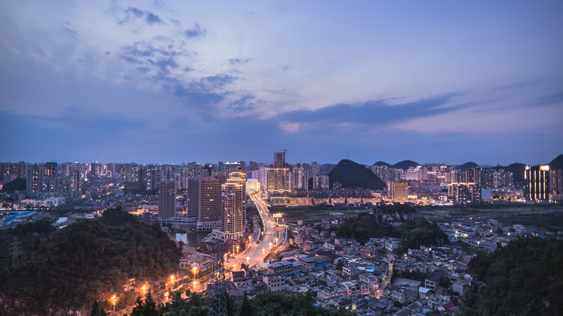 贵州安顺城市全景图片图片