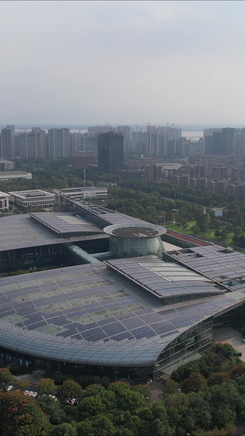 航拍浙江杭州滨江海创基地 mp4格式视频