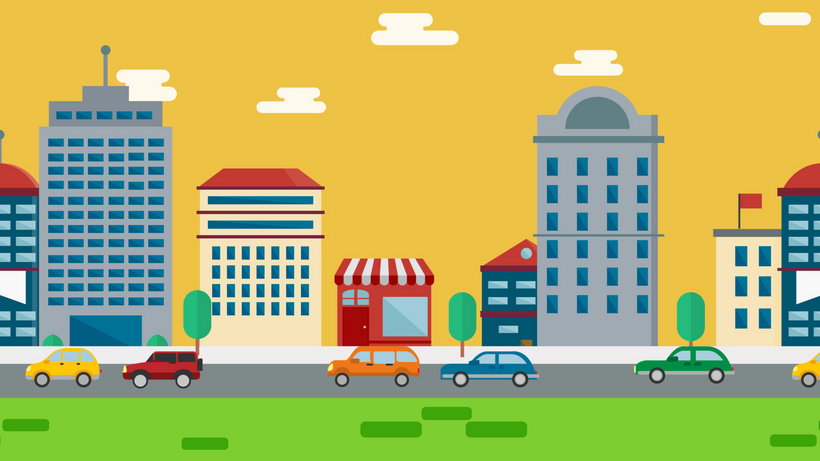 城市公路车流mg动画背景漫画作品