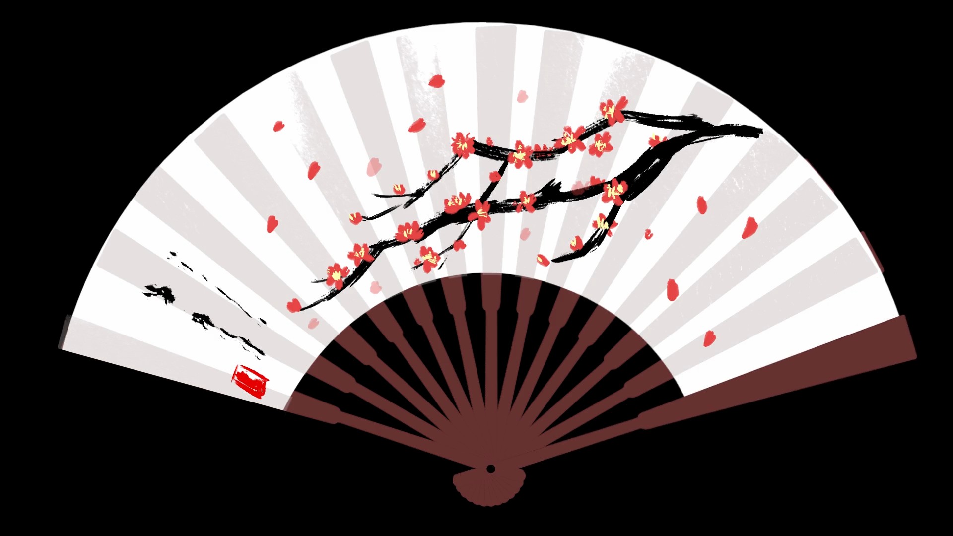 通道的扇子打开动画视频