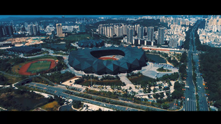 航拍深圳大运体育中心视频素材