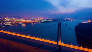 长江大桥夜景延时视频素材