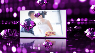 豪华紫色钻石婚礼婚庆图片展示相册会声会影X10模板.视频素材