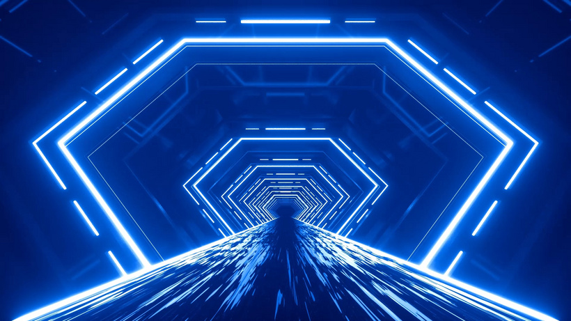 科技感灯光通道穿梭循环动画穿梭往返mp4