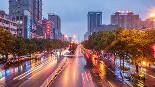 4K夜晚雨景延时视频素材