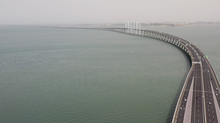 青岛跨海大桥高速公路航拍4K视频视频素材