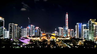 深圳中心区CBD夜景风光延时视频素材