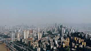 航拍俯瞰重庆密集山城视频素材