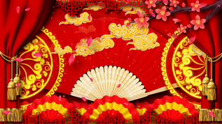 戏曲二人转舞台背景素材视频模板下载