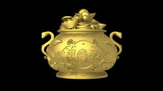 三维聚宝盆元宝动画[3d立体]视频模板下载