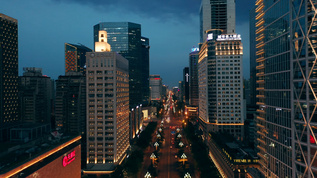 4k实拍成都地标天府广场高楼大厦夜景视频素材