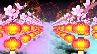 新年春节福字宫灯背景视频视频素材