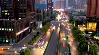 城市街道夜景延时视频素材