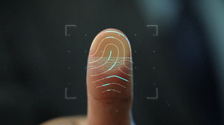 蓝色科技指纹识别人工智能视频素材