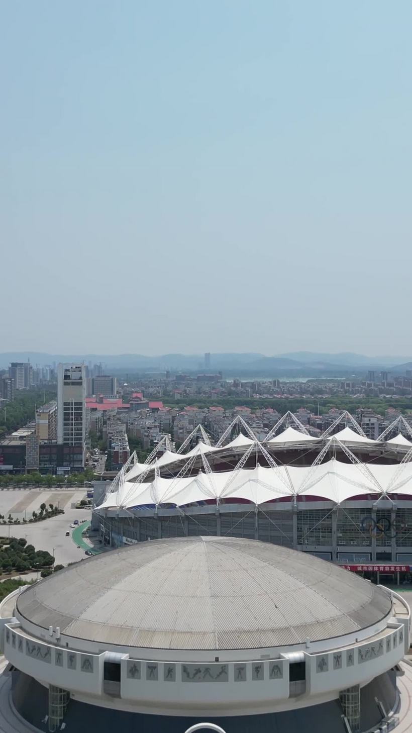 竖版航拍安徽淮北市体育中心mp4格式视频下载_正版视频编号4603979-摄