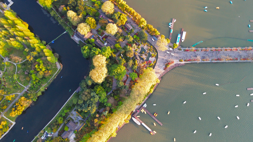 4k航拍南京玄武湖瞻园mp4