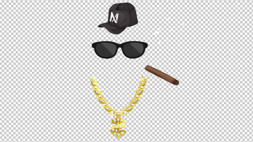 墨镜金链子雪茄ae模板毛线帽mov
