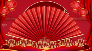中国风红色戏曲相声舞台背景视频视频模板下载