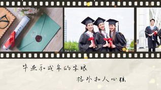 清新毕业纪念册胶卷展示视频素材